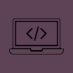 A computer with a open tag symbol